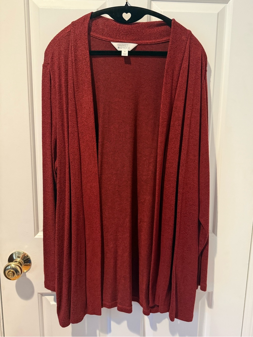 Market & Spruce Rust Open Front Cardigan